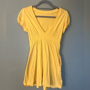 Women’s XS Yellow Cotton Sundress with Pockets